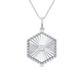 1/20 ctw Hexagon Medallion Round Cut Diamond Pendant With Chain in Sterling Silver