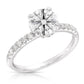 2.00 Ctw Round Cut Hidden Halo Lab Grown Diamond Engagement Ring in 14 Karat White Gold