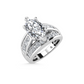 2 1/4 Ctw Marquise Lab Grown Diamond Engagement Ring in 14 Karat White Gold