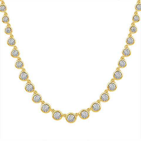 5/8 Ctw Bezel Set Diamond Necklace in Yellow Gold