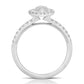 1 1/4 Ctw Marquise Diamond Halo Engagement Ring in White Gold