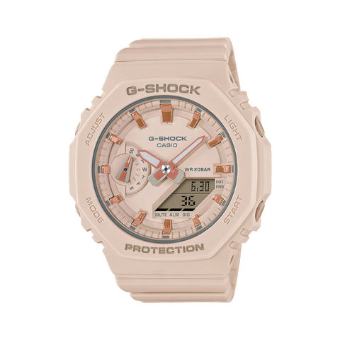 G-SHOCK Light Pink Rose Gold Accent Women's Watch GMAS2100-4A