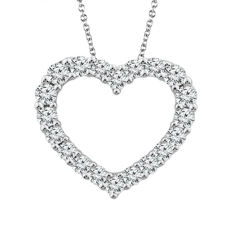 14k White Gold 0.50ctw Diamond Heart Pendant