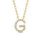 1/20 ctw Initial 'G' Round Cut Diamond Pendant With Chain in 10K Yellow Gold