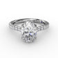 14 Karat White Gold Fana 1/2 Carat Hidden Pavé Halo Diamond Engagement Ring Setting