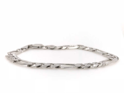 Sterling Silver 7.8 mm Wide Figaro Chain 22 Inch Long