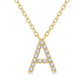 1/20 ctw Initial 'A' Round Cut Diamond Pendant With Chain in 10K Yellow Gold