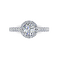 14 Karat White Gold 1 2/5 Carat Round Lab Grown Diamond Halo Engagement Ring