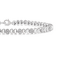 1/6 Ctw Puffed Heart Plain and Round Cut Diamond Fashion Bracelet in Sterling Silver