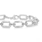 1/10 Ctw Emerald Shape D-Link Round Cut Diamond Fashion Bracelet in Sterling Silver