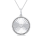 1/20 ctw Round Medallion Round Cut Diamond Pendant With Chain in Sterling Silver