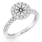 2.00 Ctw Round Halo Lab Grown Diamond Engagement Ring in 14 Karat White Gold