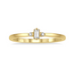 1/20 ctw Lightweight Baguette and Round Cut Diamond Petite Ring in 10K Yellow Gold