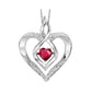 Rhythm of Love Lab Created Heart Shape Ruby Pendant in Sterling Silver