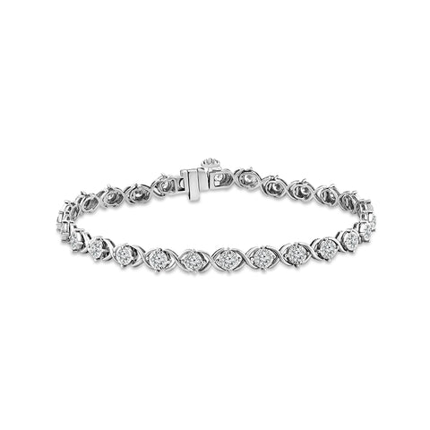 2 Ctw Lab Grown Diamond Bracelet in Sterling Silver