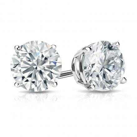 14k White Gold 1.00ctw Round Diamond Four Prong Studs